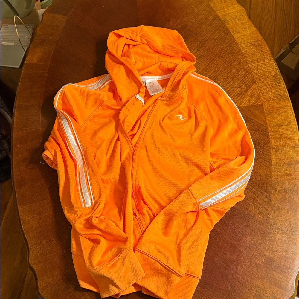 Athletic Works Orange Hoodie with White Stripes